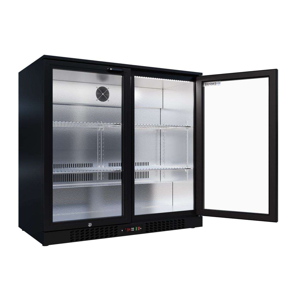 Empire Core Double Door 208L Bottle Cooler – Hinged Door Commercial Back Bar Fridge | CL-210H-P Double Door Bottle Coolers Empire Supplies