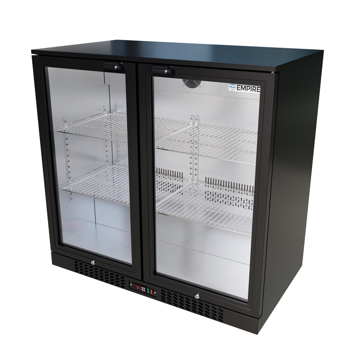Empire Core Double Door 208L Bottle Cooler – Hinged Door Commercial Back Bar Fridge | CL-210H-P Double Door Bottle Coolers Empire Supplies