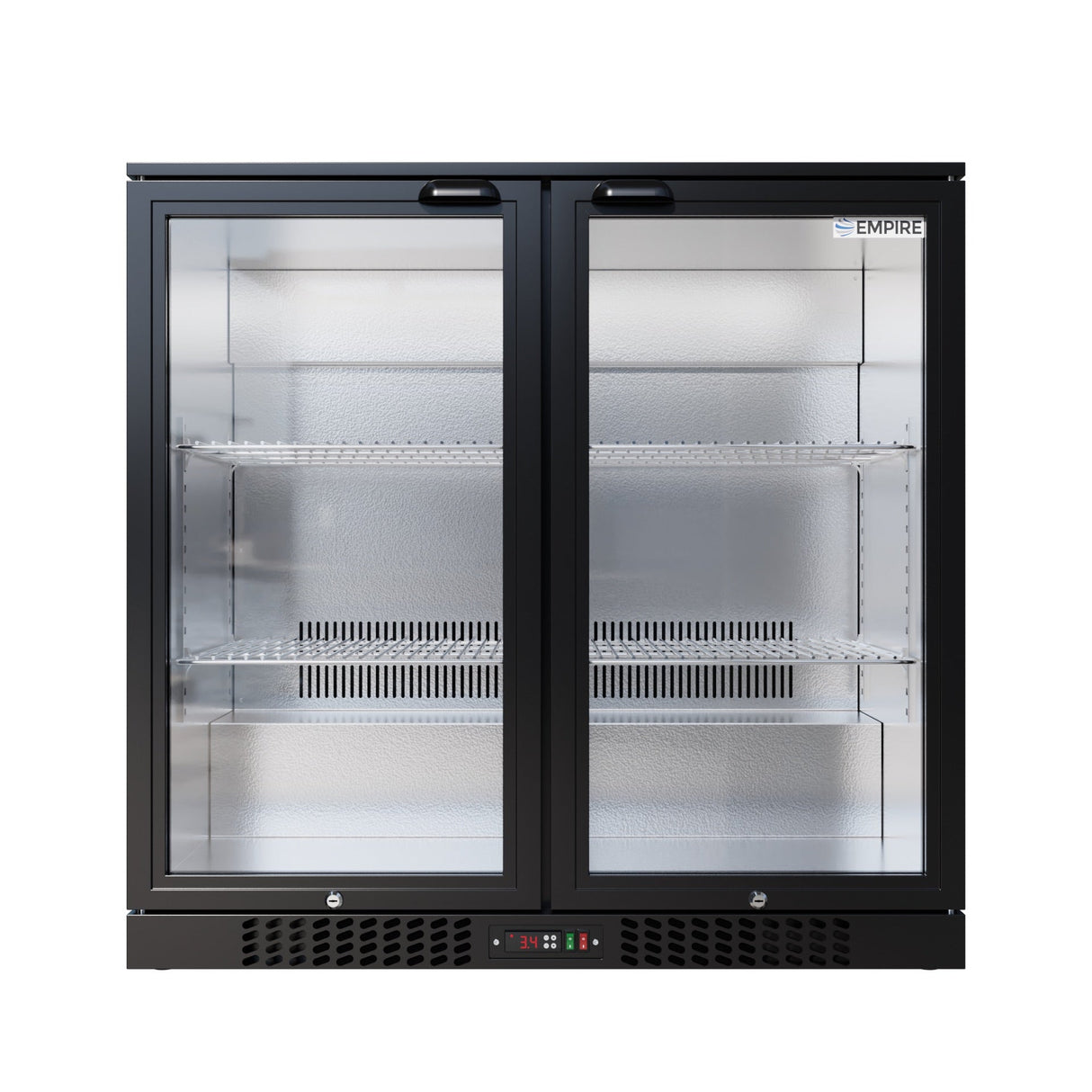 Empire Core Double Door 208L Bottle Cooler – Hinged Door Commercial Back Bar Fridge | CL-210H-P Double Door Bottle Coolers Empire Supplies