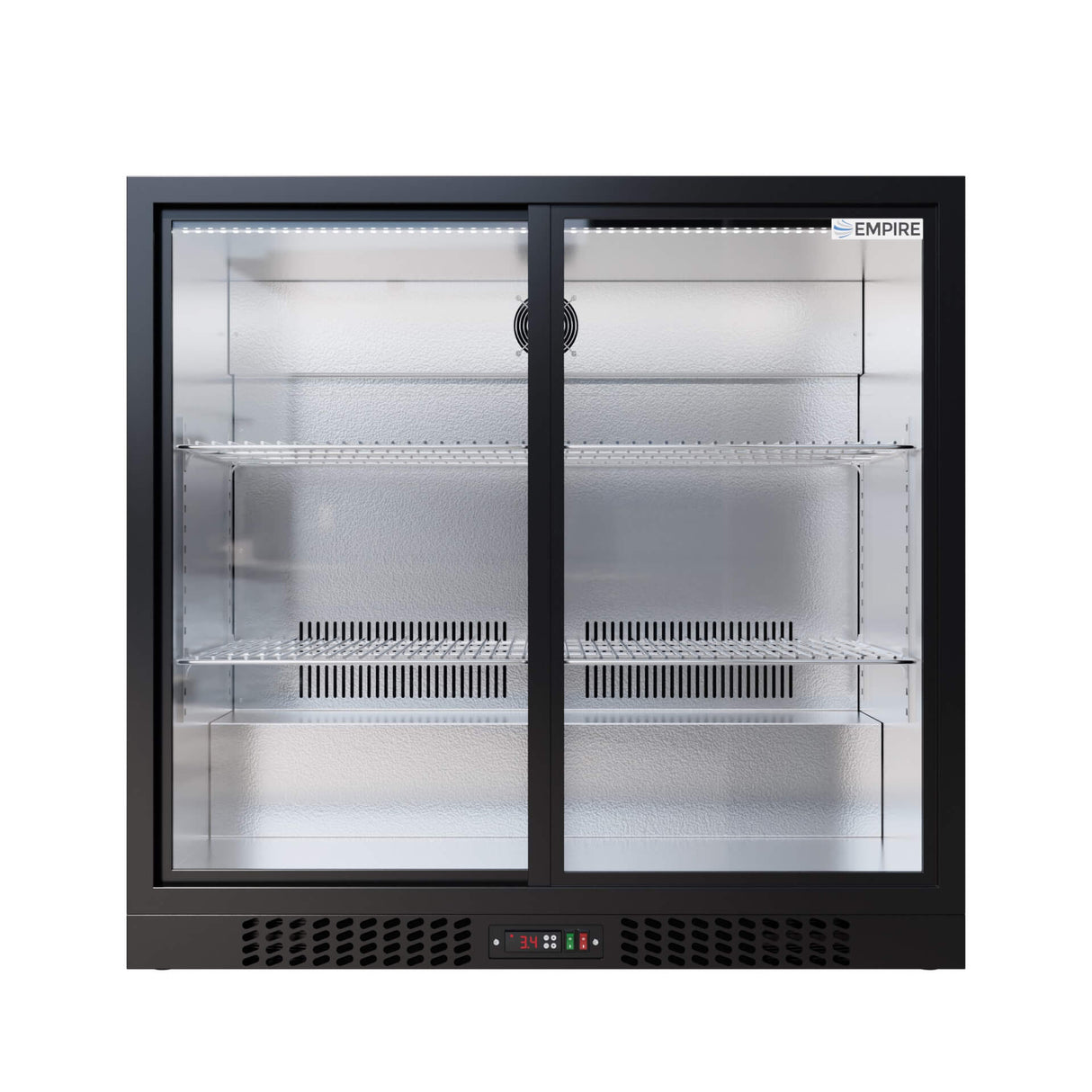 Empire Core Double Door 208L Bottle Cooler – Sliding Door Commercial Back Bar Fridge | CL-210S-P Double Door Bottle Coolers Empire Supplies