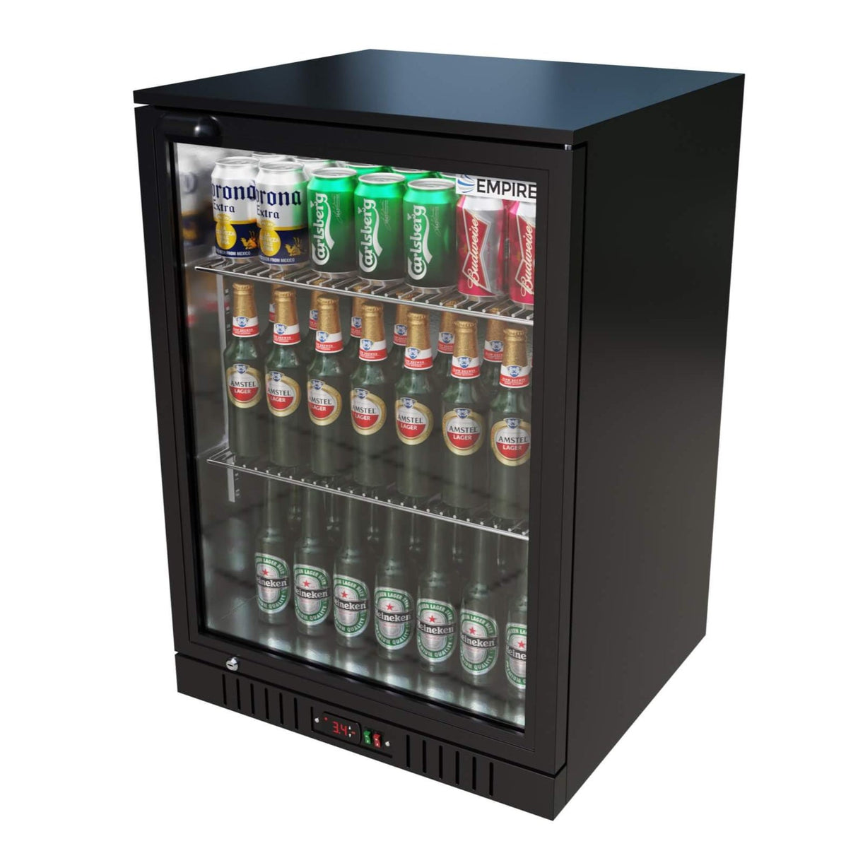 Empire Single Door Bottle Cooler – Low Profile 835mm Height Commercial Back Bar Fridge | CL-130HC Single Door Bottle Coolers Empire