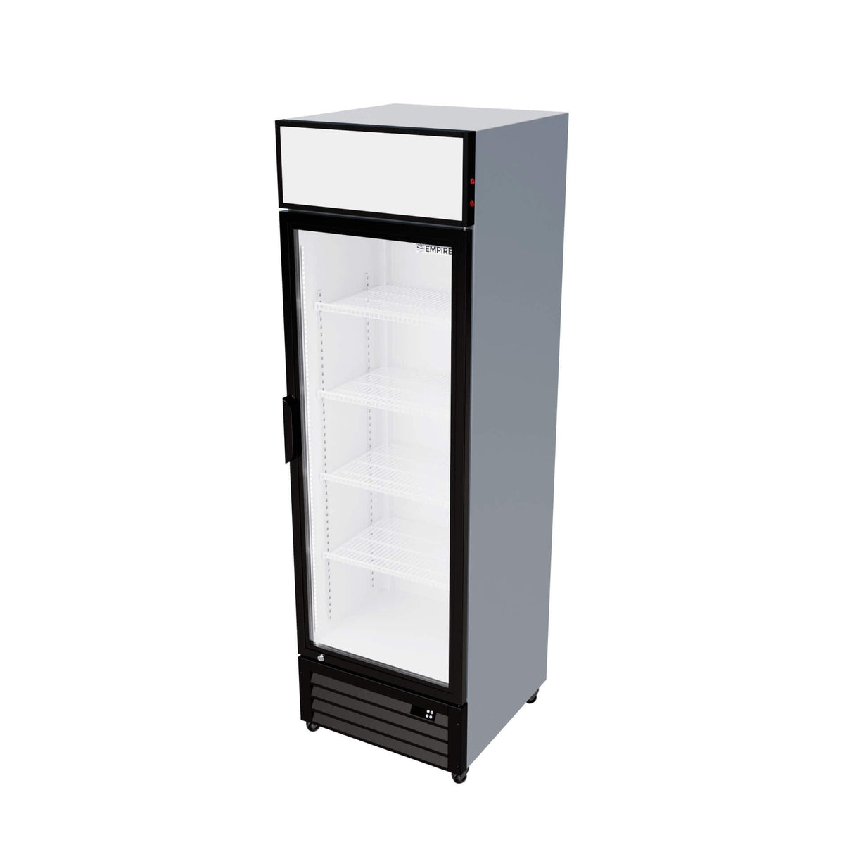 Empire Single Door Display Cooler – 375L Commercial Fridge with Merchandising Canopy | CL-370 Upright Double Glass Door Chillers Empire