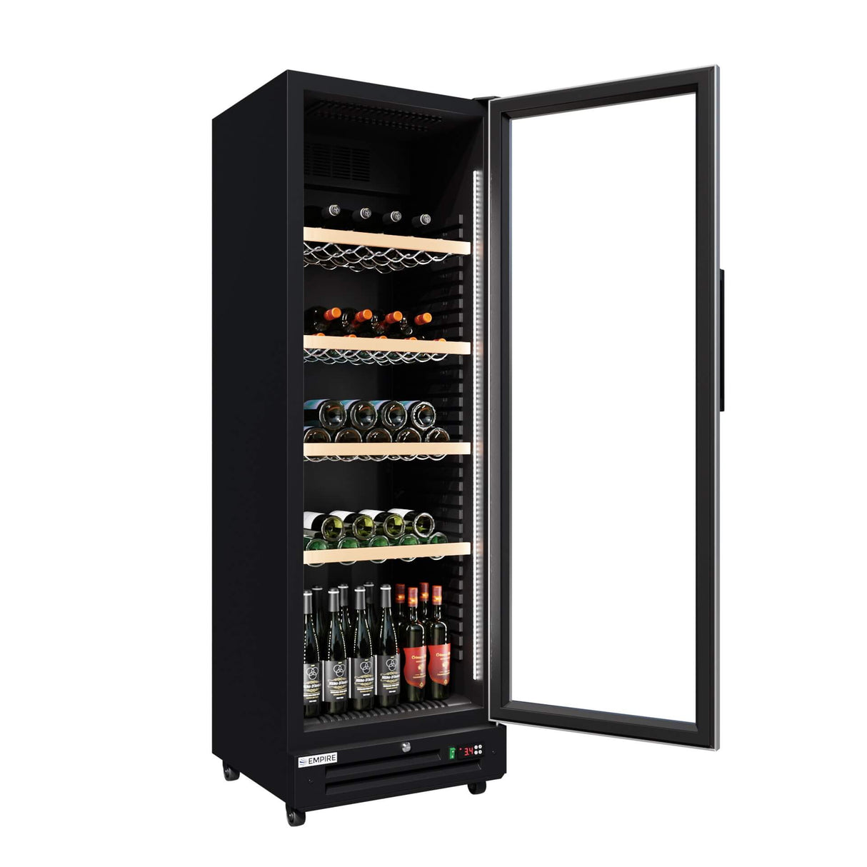 Empire Single Door Upright Wine Cooler – 78 Bottle 360L Commercial Display Fridge | CL-375WD Wine Coolers Empire