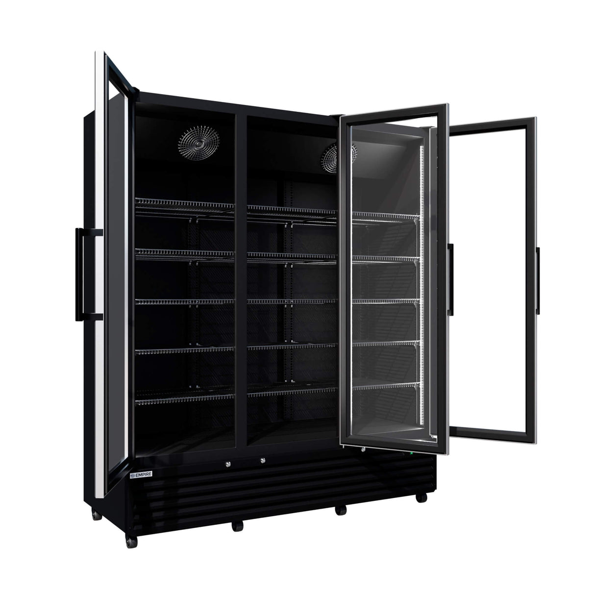 Empire Triple Door Upright Display Fridge Cooler – 1483L Commercial Glass Door Merchandiser | CL-1500W Upright Double Door Bottle Coolers Empire Supplies