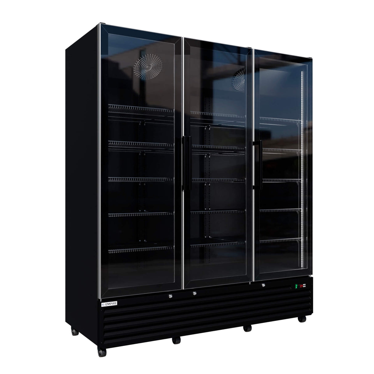Empire Triple Door Upright Display Fridge Cooler – 1483L Commercial Glass Door Merchandiser | CL-1500W Upright Double Door Bottle Coolers Empire Supplies