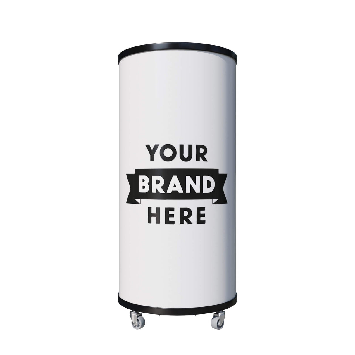 Empire Drinks Can Bottle Dump Impulse Barrel Mobile Cooler White - EMP-CC77 Single Door Bottle Coolers Empire