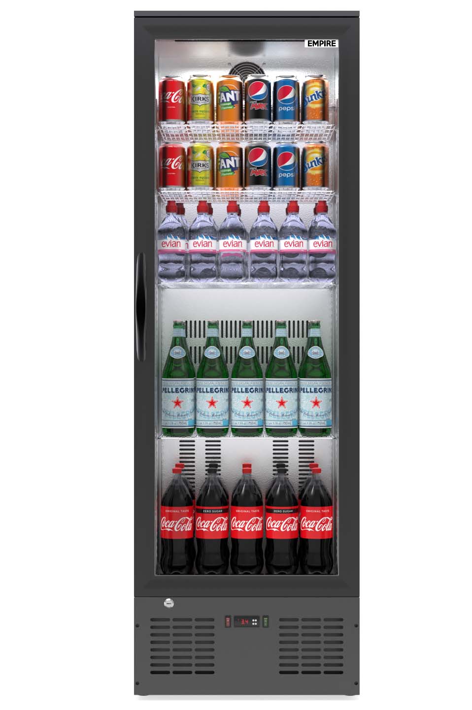 Empire Single Door Upright Back Bar Bottle Cooler – 295L Commercial Display Fridge | CL-310H Upright Single Door Bottle Coolers Empire