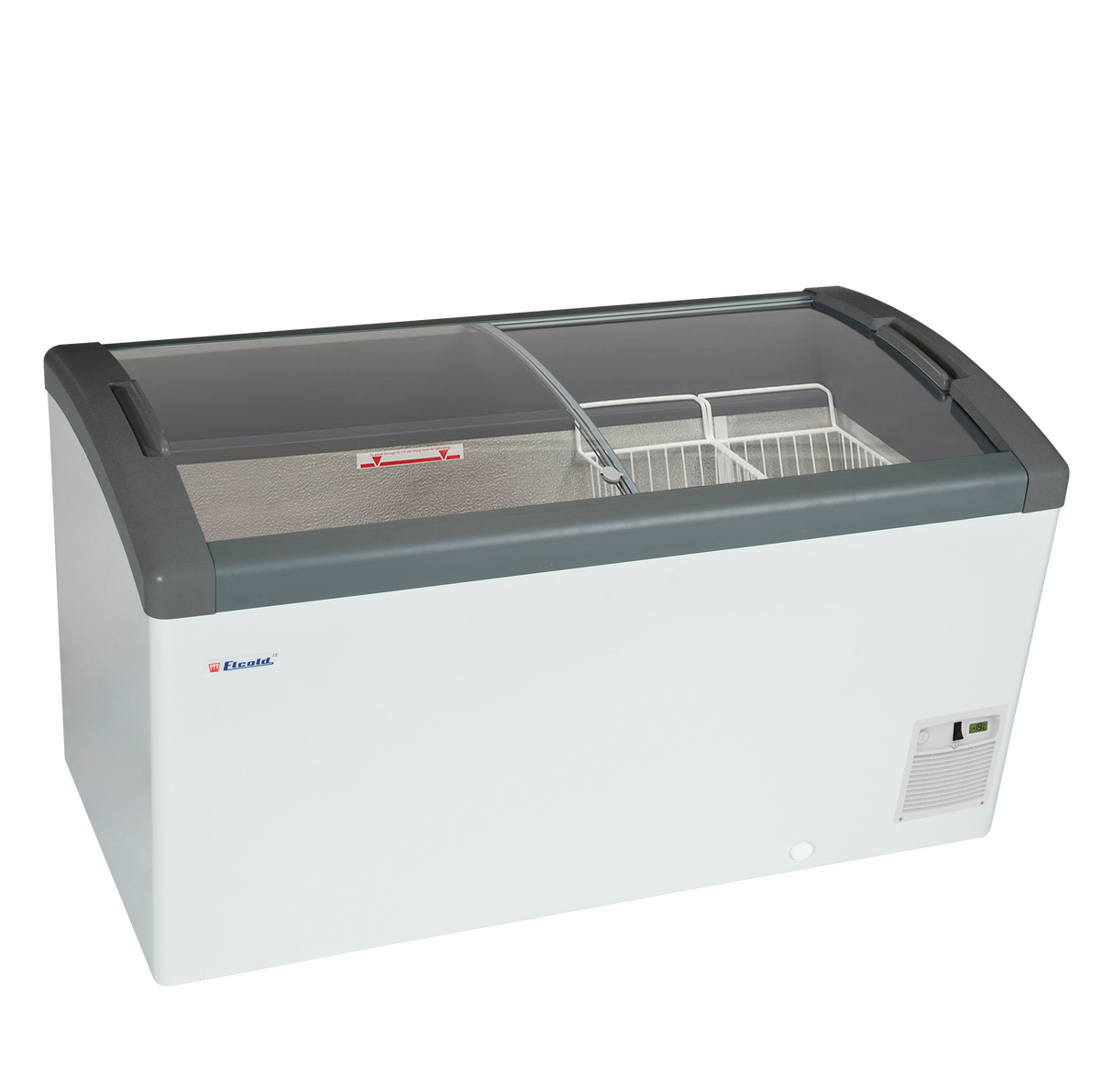 Sliding Curved Glass Lid Chest Freezer