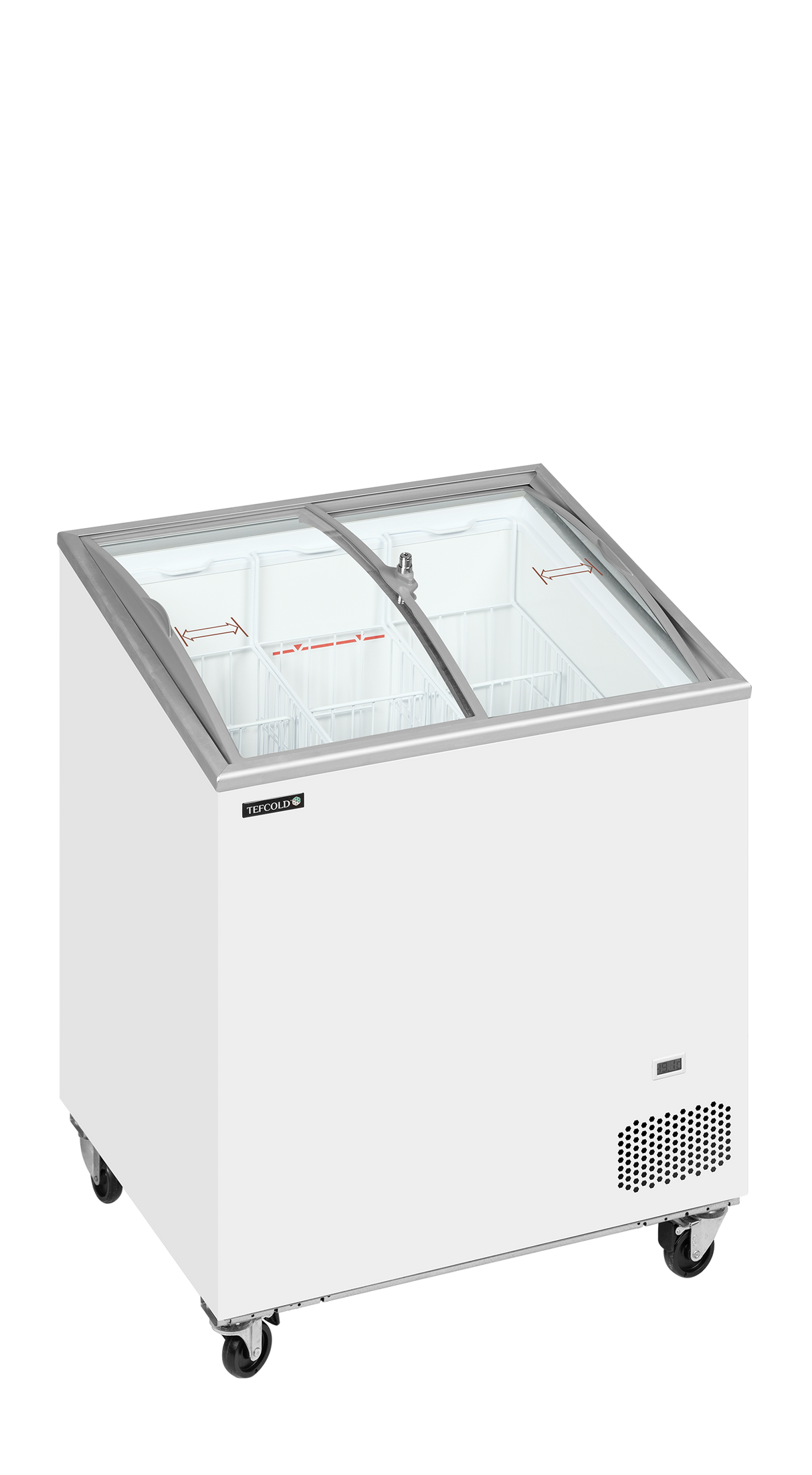 Sliding Curved Glass Lid Chest Freezer