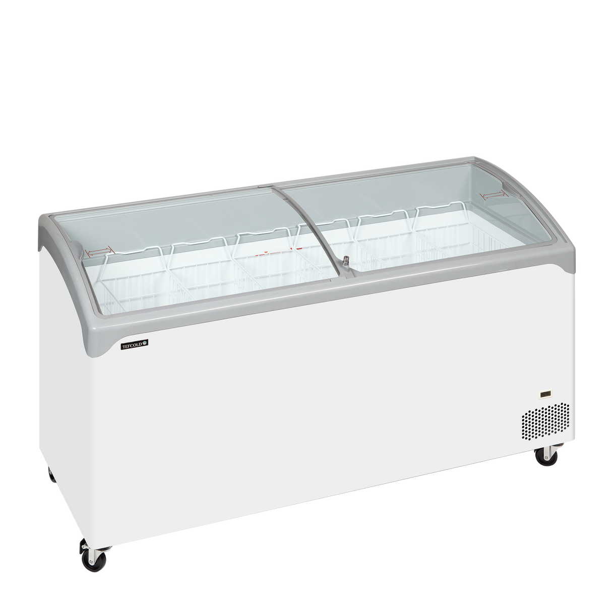 Sliding Curved Glass Lid Chest Freezer