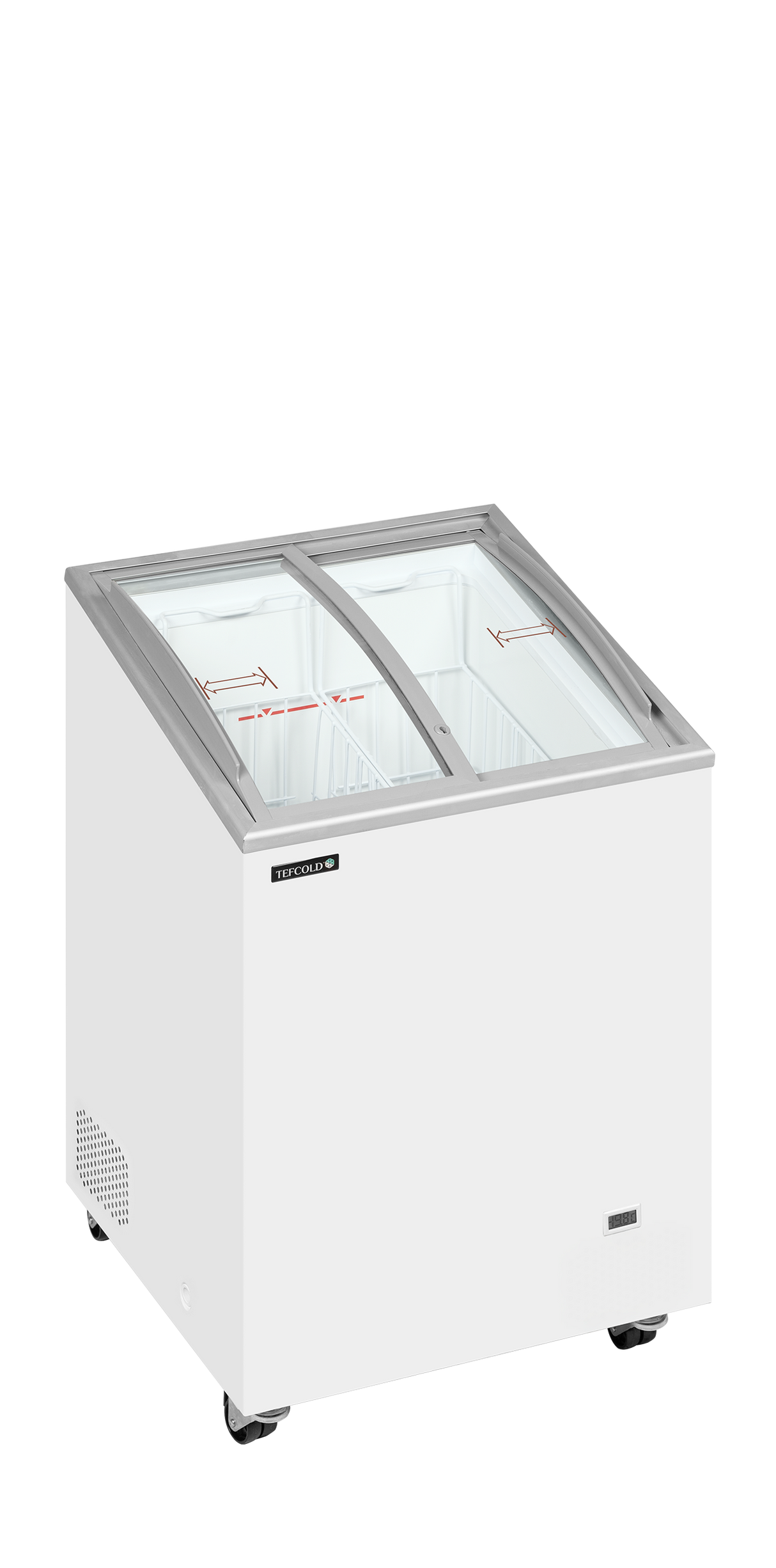 Sliding Curved Glass Lid Chest Freezer