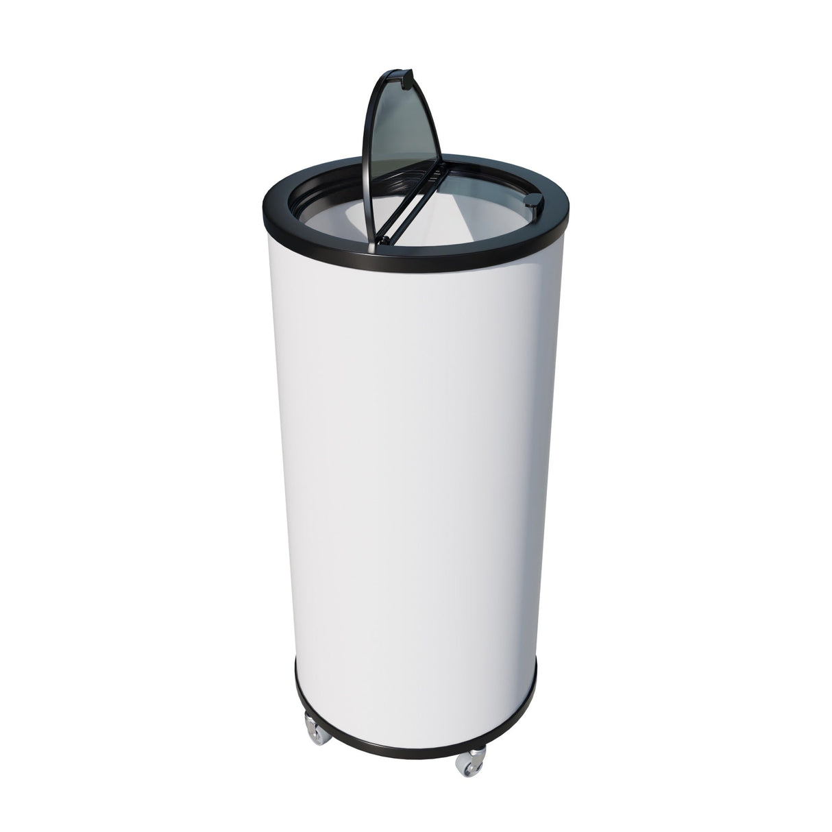 Empire Drinks Can Bottle Dump Impulse Barrel Mobile Cooler White - EMP-CC77 Single Door Bottle Coolers Empire
