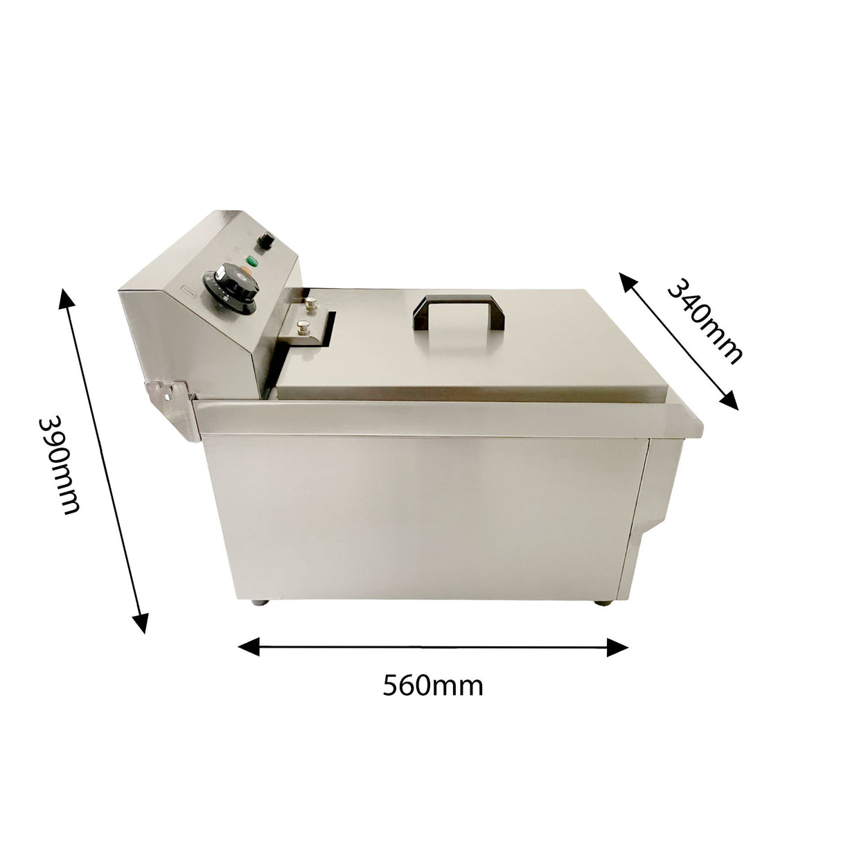 Davlex single 19 litre stainless steel electric fryer measurements