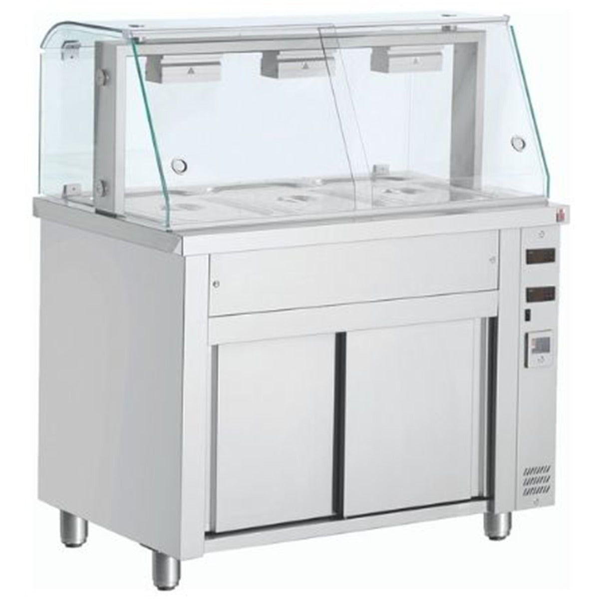 Inomak Bain Marie with glass structure 3 x GN1/1