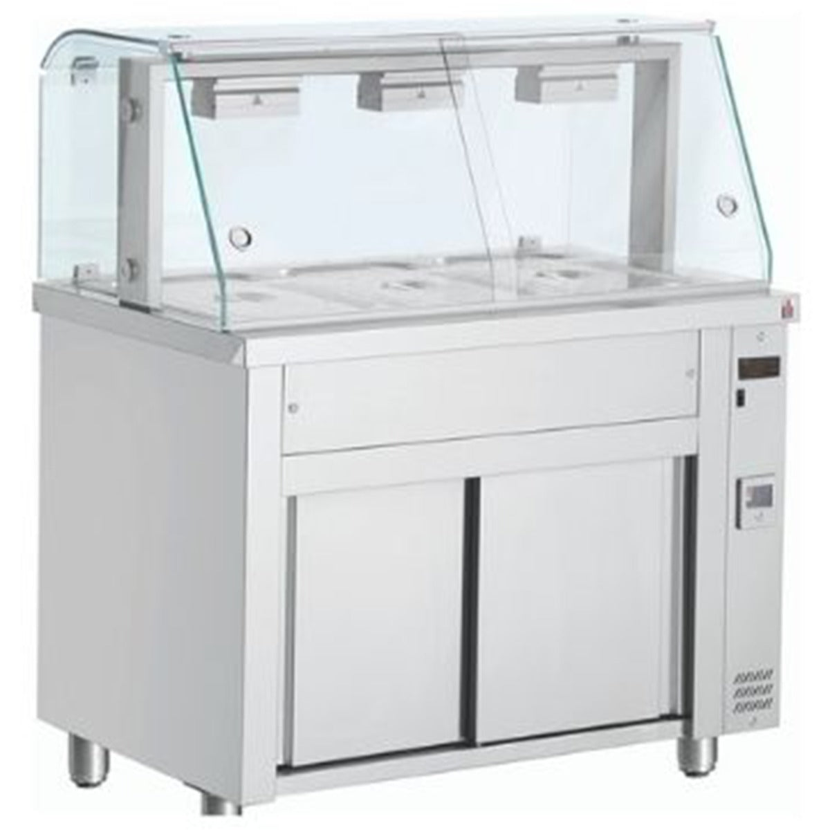 Inomak Bain Marie with glass structure 3x GN1/1