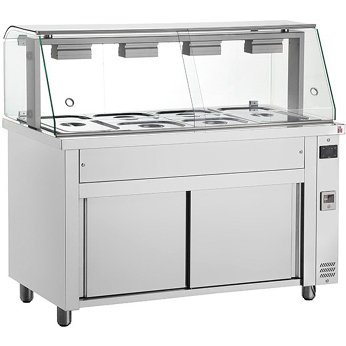 Inomak Bain Marie with glass structure 4x GN1/1