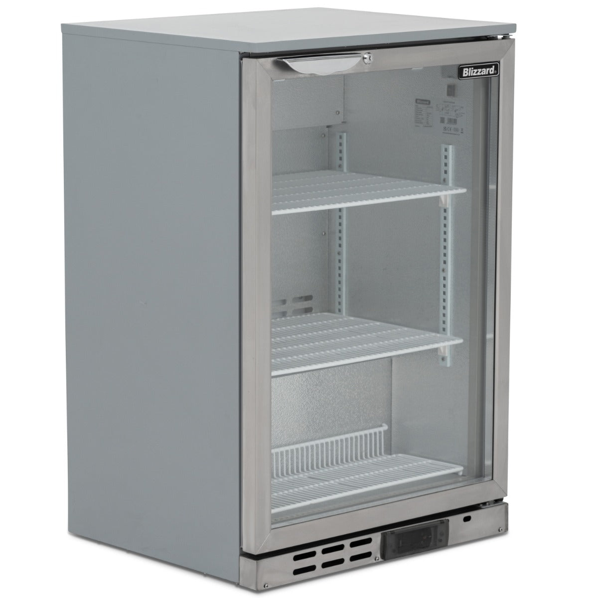 Blizzard Single Door SS Bar Bottle Cooler (135 Bottles)