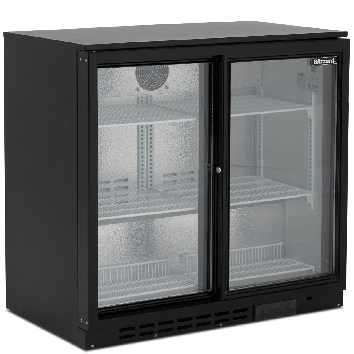Blizzard Double Sliding Door Low Height Bar Bottle Cooler