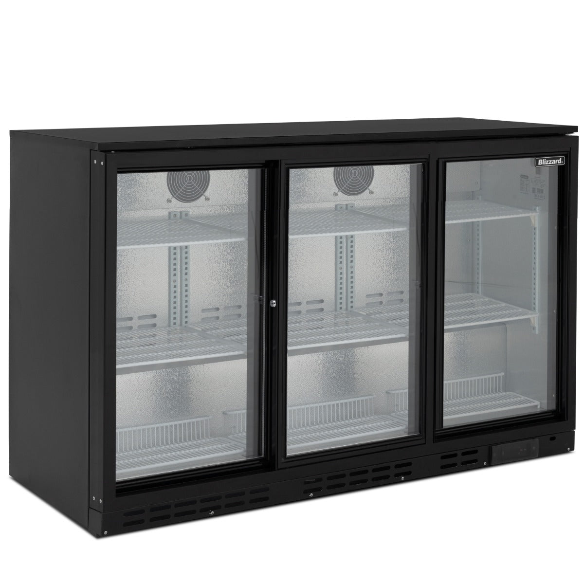 Blizzard Triple Sliding Door Low Height Bar Bottle Cooler