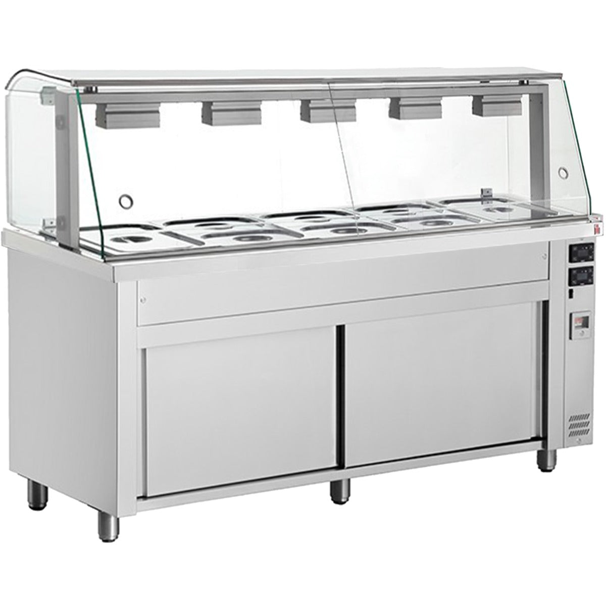 Inomak Bain Marie with glass structure 5x GN1/1