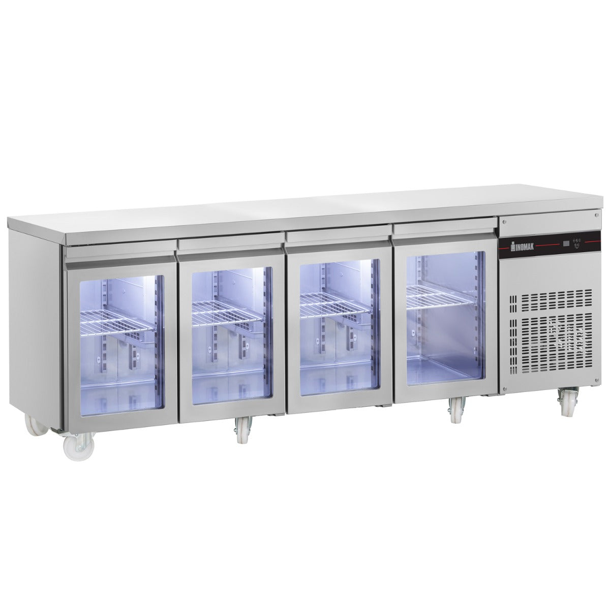 Inomak 4 GLASS DOOR 1/1 GASTRONORM COUNTER 583L