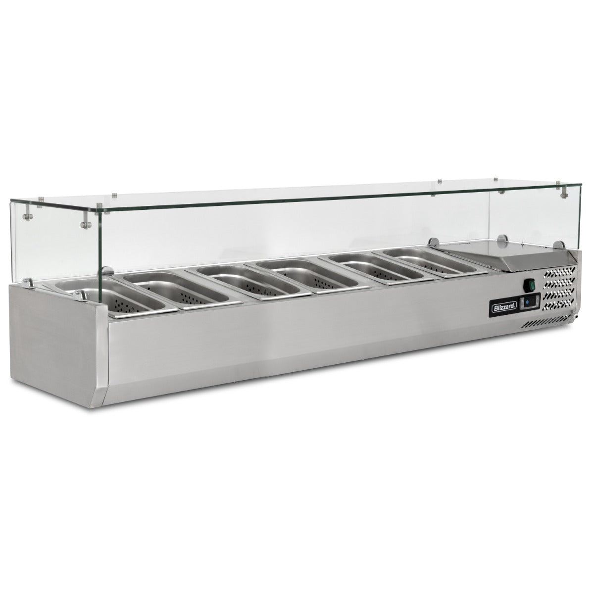 Blizzard 1/3 Gastronorm Prep Top with Glass Cover 1500mm(W)