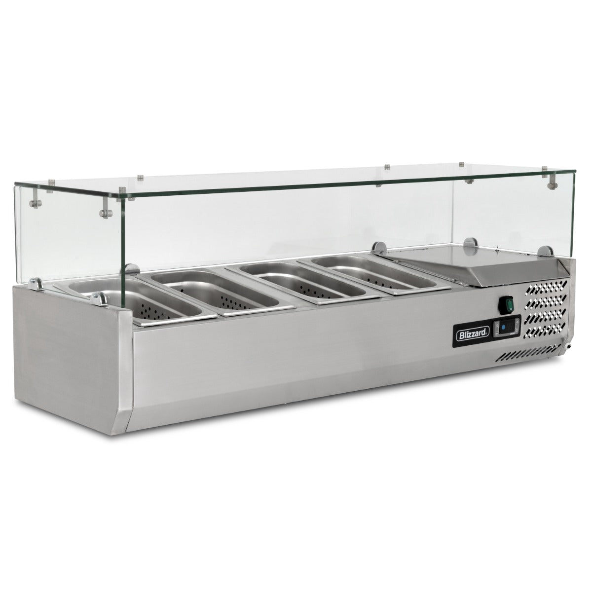 Blizzard 1/4 GASTRONORM PREP TOP WITH GLASS COVER 1200MM(W)