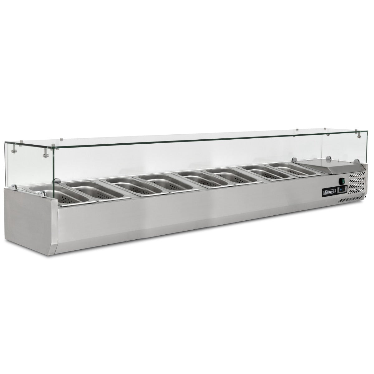 Blizzard 1/3 Gastronorm Prep Top with Glass Cover 2000mm(W)