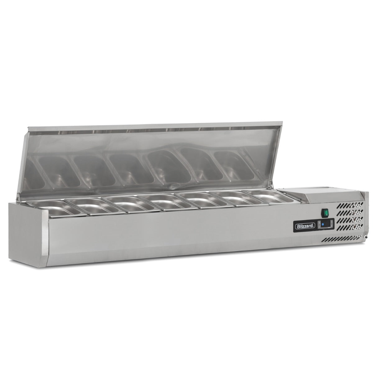 Blizzard 1/4 GASTRONORM PREP TOP WITH HINGED LID 1500MM(W)