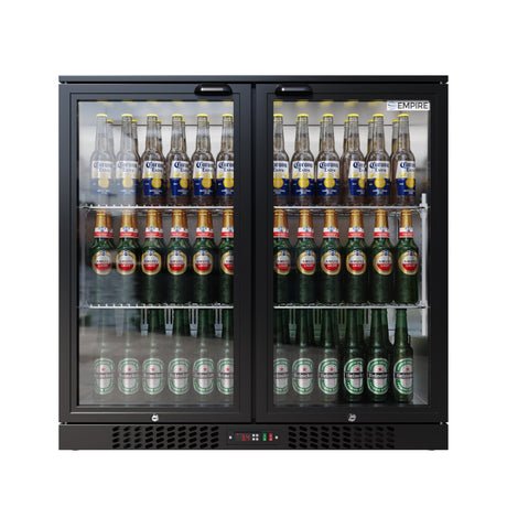 Empire Core Double Door 208L Bottle Cooler – Hinged Door Commercial Back Bar Fridge | CL-210H-P Double Door Bottle Coolers Empire Supplies