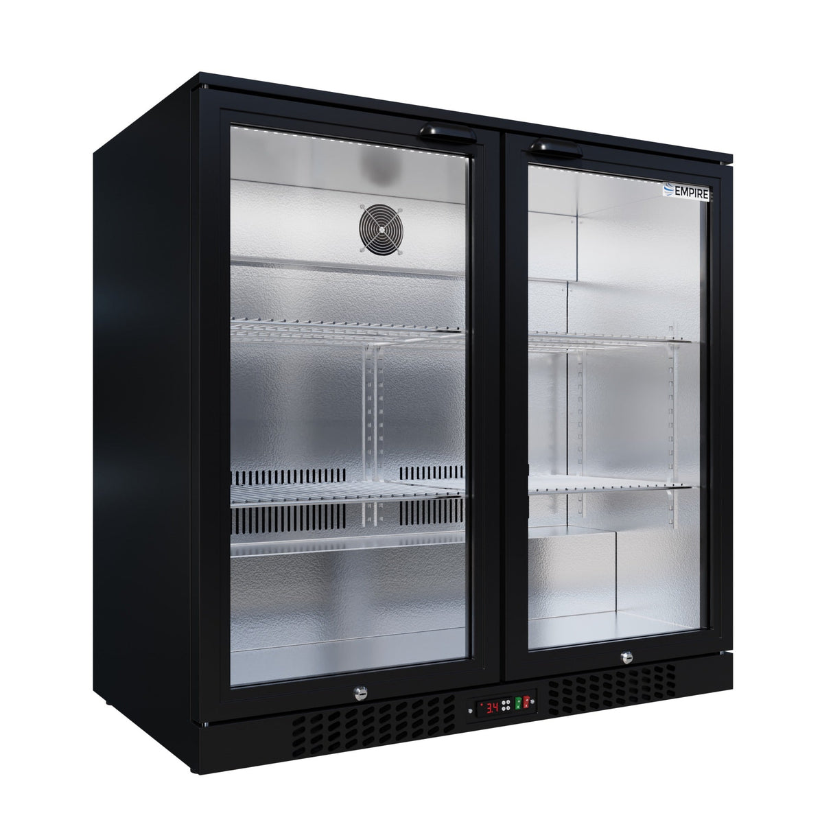 Empire Core Double Door 208L Bottle Cooler – Hinged Door Commercial Back Bar Fridge | CL-210H-P Double Door Bottle Coolers Empire Supplies