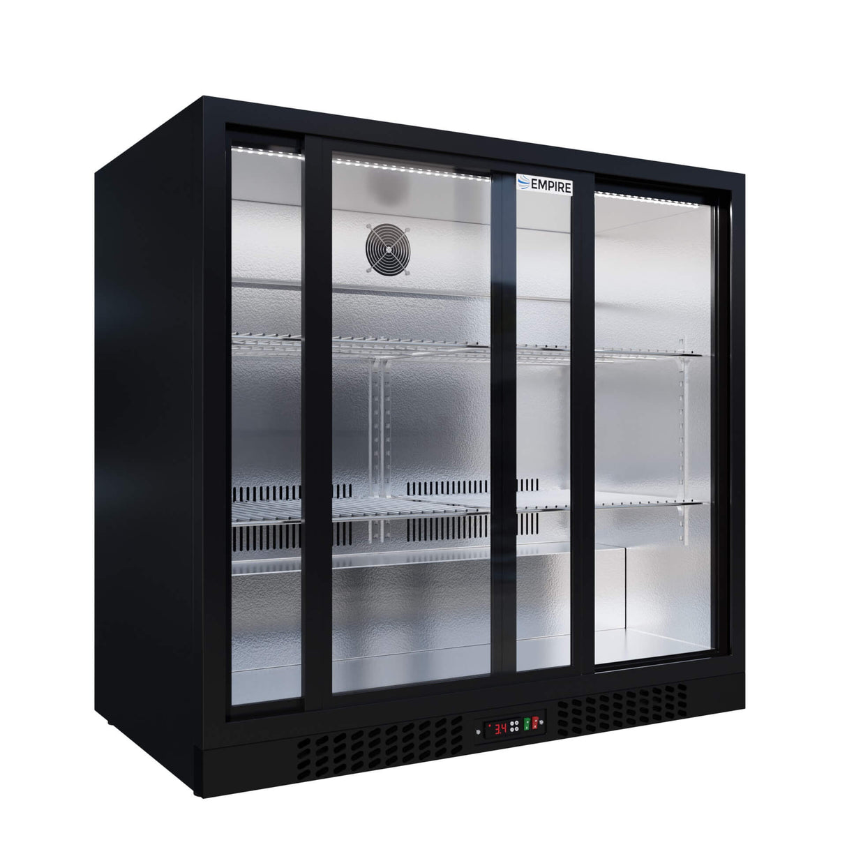 Empire Core Double Door 208L Bottle Cooler – Sliding Door Commercial Back Bar Fridge | CL-210S-P Double Door Bottle Coolers Empire Supplies