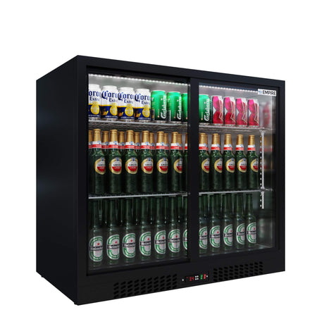Empire Double Door Bottle Cooler – Low 835mm Height Sliding Door Commercial Back Bar Fridge | CL-210SC Double Door Bottle Coolers Empire