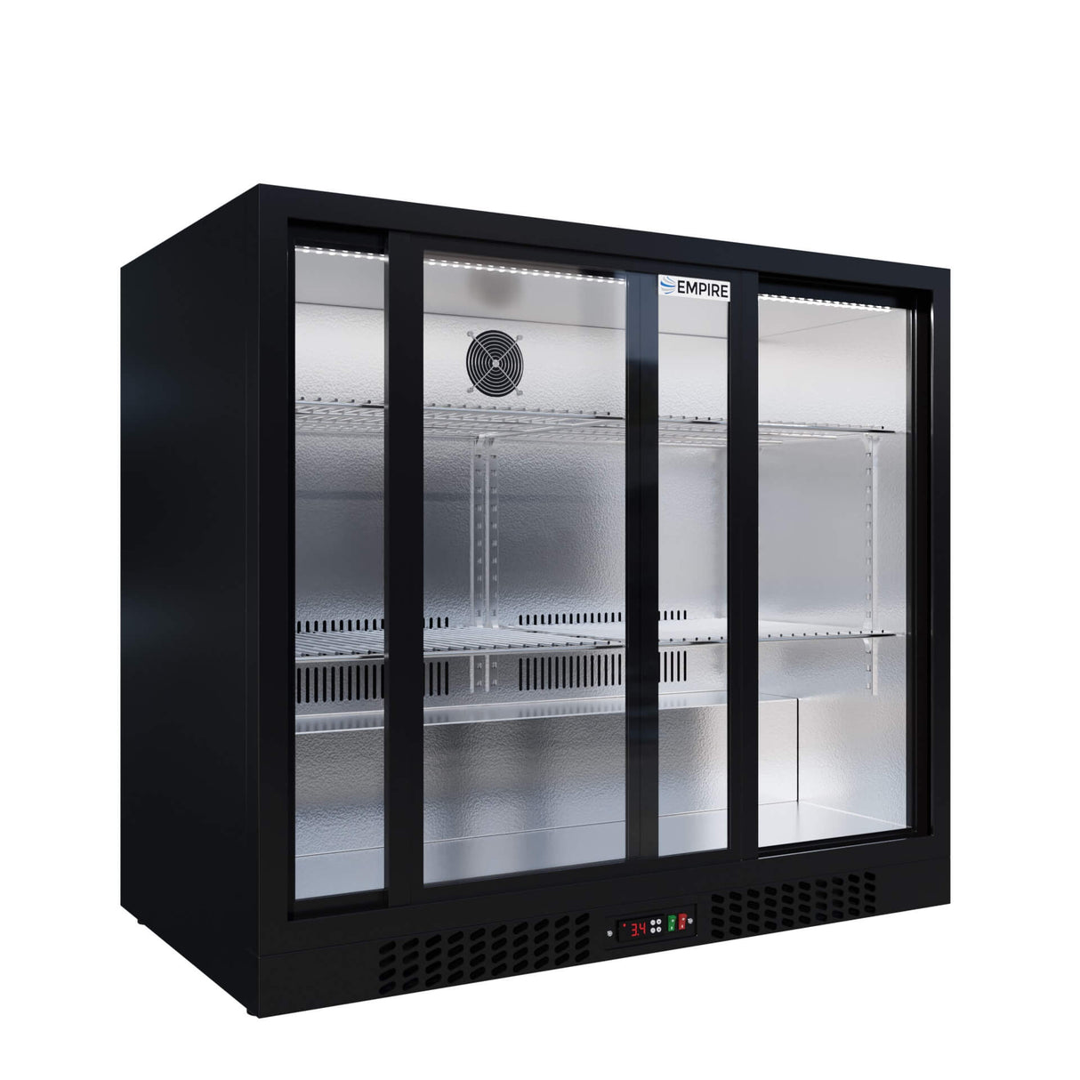 Empire Double Door Bottle Cooler – Low 835mm Height Sliding Door Commercial Back Bar Fridge | CL-210SC Double Door Bottle Coolers Empire