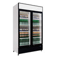 Empire Double Door Display Cooler Hinged – Commercial Fridge with Merchandising Canopy | CL-690A Upright Double Glass Door Chillers Empire