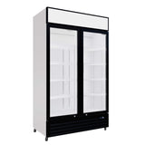 Empire Double Door Display Cooler Hinged – Commercial Fridge with Merchandising Canopy | CL-690A Upright Double Glass Door Chillers Empire