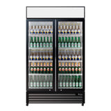 Empire Double Door Display Cooler Hinged – Commercial Fridge with Merchandising Canopy | CL-690A Upright Double Glass Door Chillers Empire