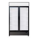Empire Double Door Display Cooler Hinged – Commercial Fridge with Merchandising Canopy | CL-690A Upright Double Glass Door Chillers Empire