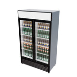 Empire Double Door Display Cooler Hinged – Commercial Fridge with Merchandising Canopy | CL-690A Upright Double Glass Door Chillers Empire