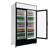 Empire Double Door Display Cooler Hinged – Commercial Fridge with Merchandising Canopy | CL-690A Upright Double Glass Door Chillers Empire