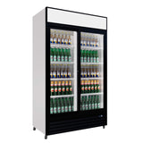 Empire Double Door Display Cooler Sliding – Commercial Fridge with Merchandising Canopy | CL-690B Upright Double Glass Door Chillers Empire