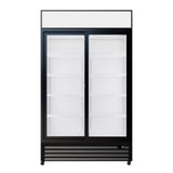 Empire Double Door Display Cooler Sliding – Commercial Fridge with Merchandising Canopy | CL-690B Upright Double Glass Door Chillers Empire
