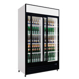 Empire Double Door Display Cooler Sliding – Commercial Fridge with Merchandising Canopy | CL-690B Upright Double Glass Door Chillers Empire
