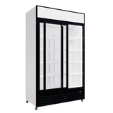 Empire Double Door Display Cooler Sliding – Commercial Fridge with Merchandising Canopy | CL-690B Upright Double Glass Door Chillers Empire
