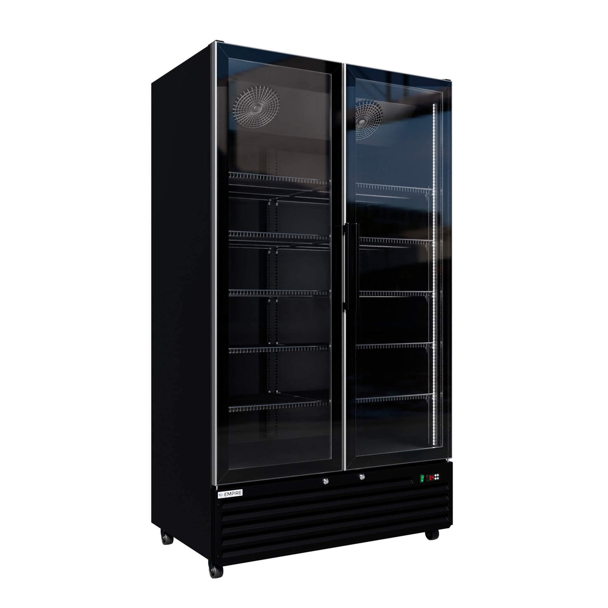 Empire Double Door Upright Back Bar Bottle Cooler – 879L Commercial Glass Door Display Fridge Merchandiser | CL-1000W Upright Double Door Bottle Coolers Empire
