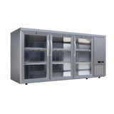 Empire High Capacity Stainless Steel Triple Door Bottle Cooler Hinged Undercounter Low Height Side Cooling - CL-526HR Triple Door Bottle Coolers Empire