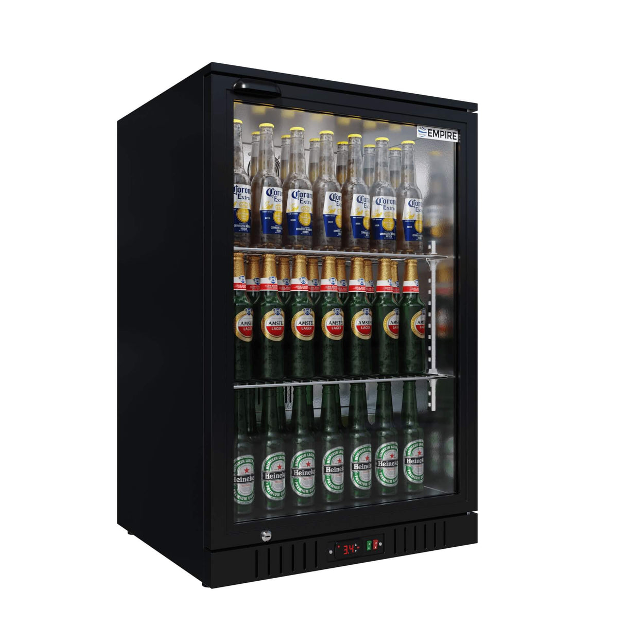 Empire Single Door 138L Bottle Cooler – Hinged Door Commercial Back Bar Fridge | CL-130H Single Door Bottle Coolers Empire