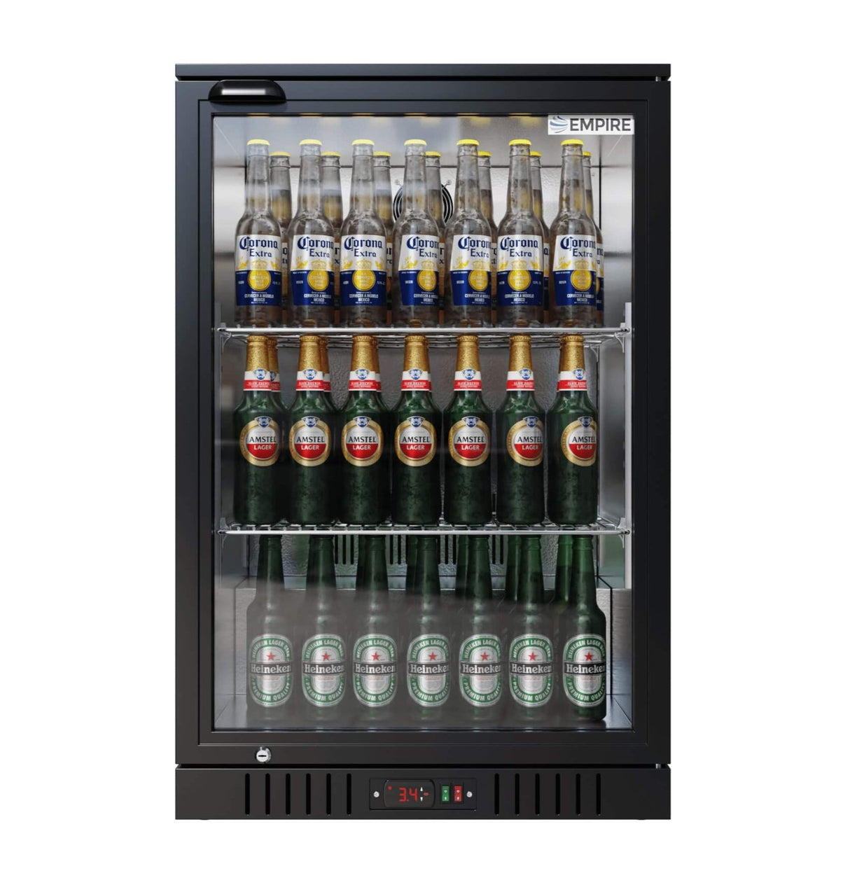 Empire Single Door 138L Bottle Cooler – Hinged Door Commercial Back Bar Fridge | CL-130H Single Door Bottle Coolers Empire