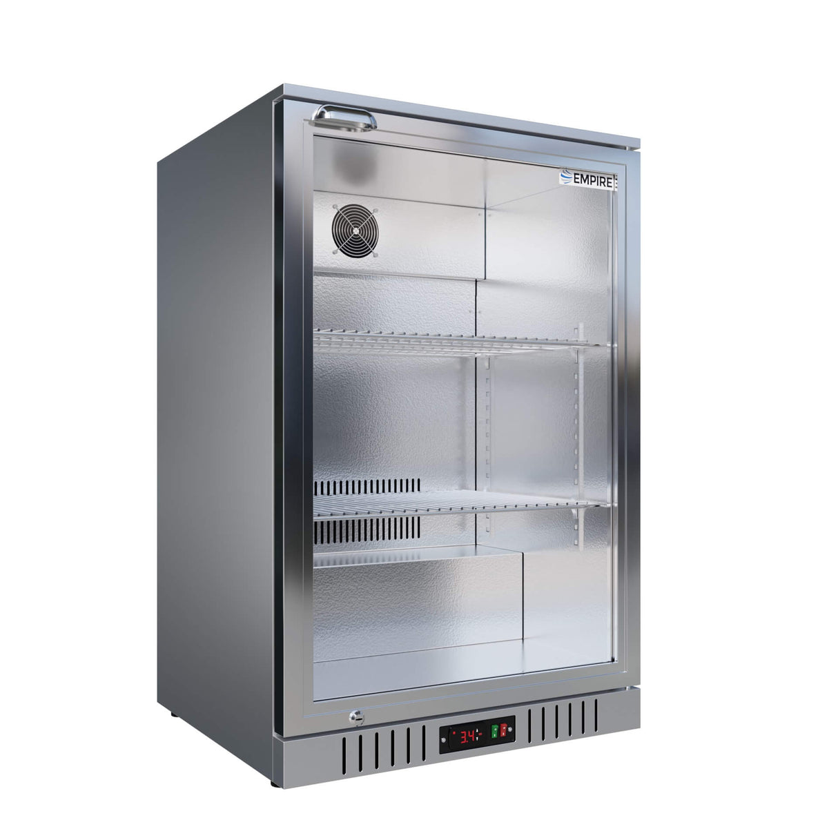 Empire Single Door 138L Stainless Steel Bottle Cooler – Commercial Back Bar Fridge | CL-130H-S Single Door Bottle Coolers Empire
