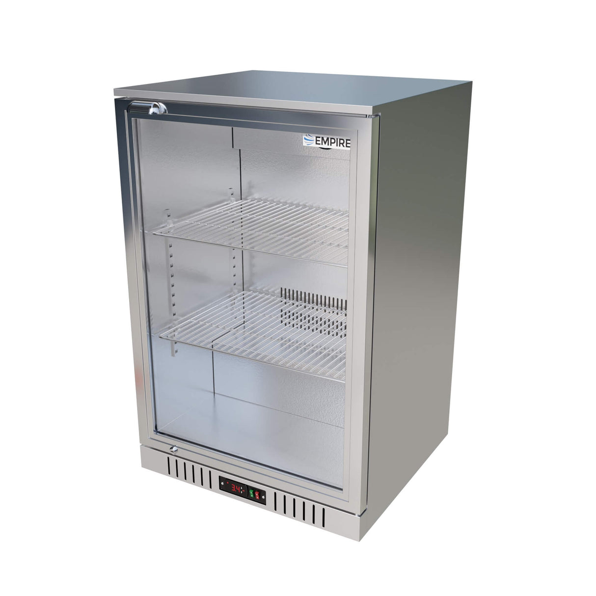 Empire Single Door 138L Stainless Steel Bottle Cooler – Commercial Back Bar Fridge | CL-130H-S Single Door Bottle Coolers Empire